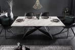 Uitschuifbare eettafel PROMETHEUS 180-220-260cm wit marmer, Ophalen of Verzenden, Nieuw