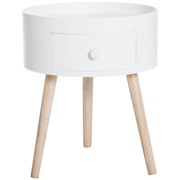 TRUUSK Ronde Salontafel Met Lade - 50 Kg Belastbaar - 38x38x, Verzenden, Nieuw