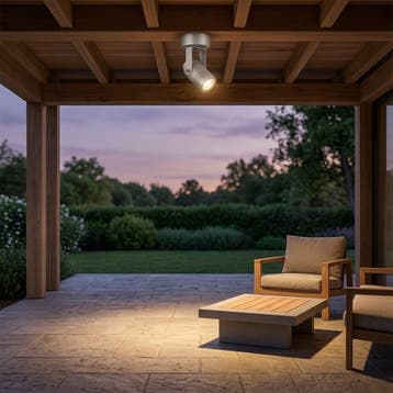 Beamer Plafond- & Wandspot Zilver met LED Buitenverlichting, Verzenden, Nieuw
