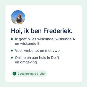 Bijles wiskunde en wiskunde A aan huis in Delft en online, Privéles, Bijles