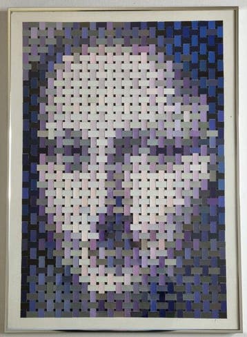 Wanddecoratie - Mona Lisa Op Art, geometrische compositie