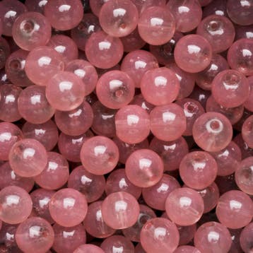 15 stuks  glaskralen opaal vintage pink 8mm, Ophalen of Verzenden, Nieuw, Kraal