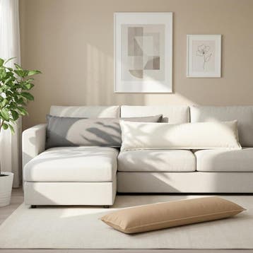vidaXL Kussensloop HOUTEN Wit 40 x 145 cm Faux Linnen, Verzenden, Nieuw, Wit