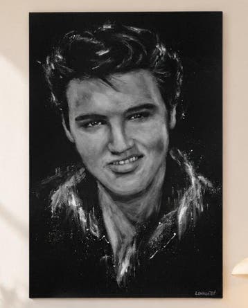 Vincent LENAERTS - Elvis PRESLEY - Peinture aux doigts