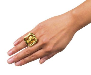 Gouden zegel-ring dollar, Verzenden, Nieuw, Feestartikel