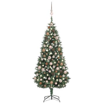 vidaXL Kunstkerstboom met verlichting kerstballen, Verzenden, Nieuw