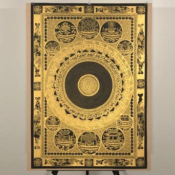 96x67 cm - Large Painting of Tibetan Tradition - Refined