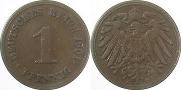 Duitsland 1 Pfennig 1891 E ss J 010, Verzenden