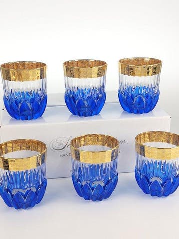 SECOLOVENTESIMO - Drinkservies (6) - Geen loodkristal., Antiek en Kunst, Antiek | Meubels | Tafels