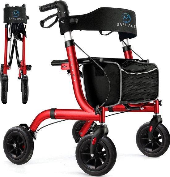 2dekans | Safe Life® Rollator lichtgewicht en opvouwbaar -, Sport en Fitness, Gezondheidsproducten en Wellness, Zo goed als nieuw