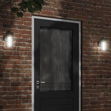 vidaXL Buitenwandlampen 2 st roestvrij staal zwart, Verzenden, Nieuw, Wandlamp