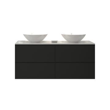 Badkamermeubelset Gliss Hermes 120 cm Mat Zwart Met Waskom, Ophalen of Verzenden, Nieuw