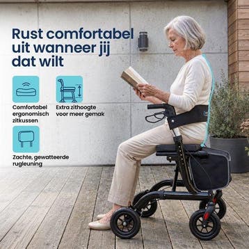 2dekans | TrueSafe Rollator lichtgewicht en opvouwbaar (6,9, Diversen, Ophalen of Verzenden, Zo goed als nieuw