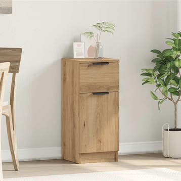vidaXL Dressoir 30x30x70 cm bewerkt hout artisanaal, Verzenden, Nieuw, Overige houtsoorten, Minder dan 50 cm