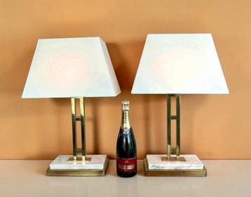 Tafellamp (2) - Exclusief paar grote Hollywood Regency, Huis en Inrichting, Nieuw