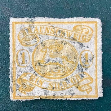 Brunswick 1864 - 1 Silver Groschen wapenschild met, Gestempeld