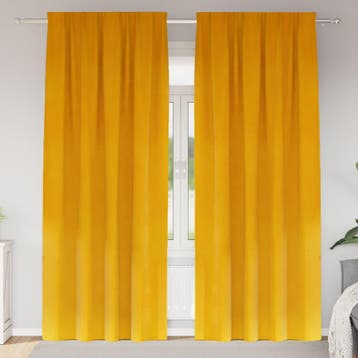 vidaXL Gordijnen 2 st Mosterdgeel 140 x 260 cm fluweel, Verzenden, Nieuw