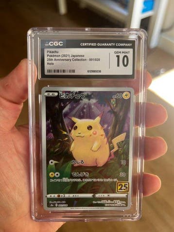 Pokémon - 1 Graded card - Pikachu 001/028 Promo card, Foil,, Nieuw