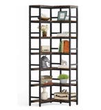 Industriële Hoekboekenkast met 7 Planken –Hout enamp; Metaal, Verzenden, Nieuw