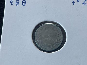 Nederland. Willem III. 10 Cents 1898 ( zeldzaam) (Zonder, Postzegels en Munten, Munten | Nederland
