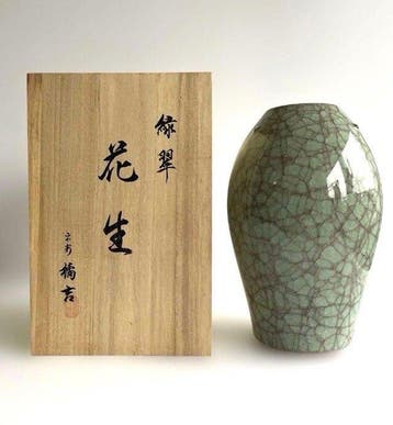 Vaas - Keramiek, Porselein - Japan - Craquelé-ijs Celadon