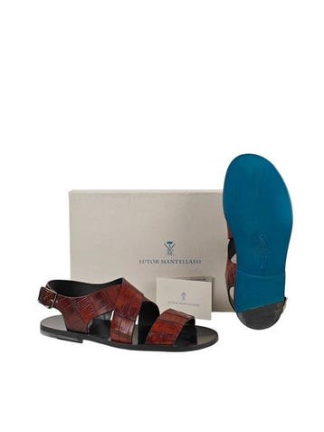 SUTOR MANTELLASSI - 43 EU - 9 UK - Brown Sandal Shoes 100%, Nieuw