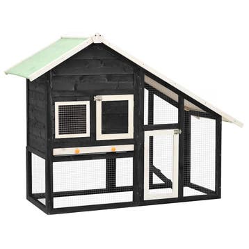 vidaXL Konijnenhok 140x63x120 cm massief vurenhout grijs en, Verzenden, Nieuw