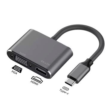 usb c naar hdmi en vga - usbc adapter - usb-c, Verzenden, Nieuw