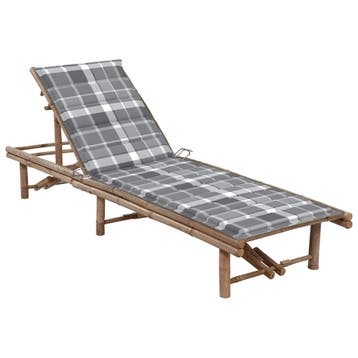 vidaXL Ligbed met kussen bamboe, Tuin en Terras, Verzenden, Nieuw