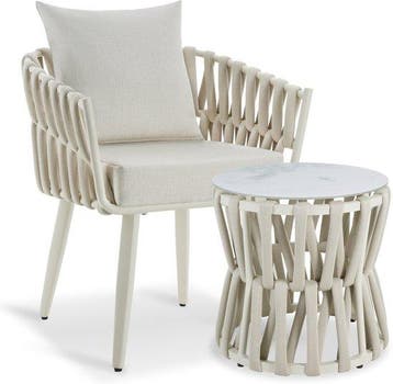 2dekans | tectake® Tuinset Lugano - Tuinstoel - Loungestoel, Ophalen of Verzenden, Zo goed als nieuw