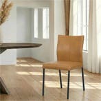 Leren eetkamerstoel Basic - Granada Sahara (cognac) - Poten, Ophalen of Verzenden, Nieuw, Leer, Modern