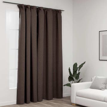 vidaXL Gordijn linnen-look verduisterend met haken 290x245, Verzenden, Nieuw