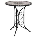 vidaXL Bistrotafel mozaïek 60 cm keramiek grijs, Tuin en Terras, Tuintafels, Verzenden, Nieuw