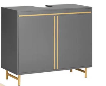 Wastafel Onderkast met Deuren – Badkamermeubel 75 cm (56), Verzenden, Nieuw