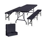 Biertafelset 3 delig inklapbaar Kunststof Antraciet 180cm, Verzenden, Nieuw