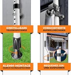 Klemzonwering / zonnescherm met handzwengel - breedte 150, Tuin en Terras, Zonneschermen, Verzenden, Nieuw