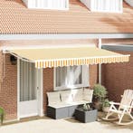 vidaXL Vervangingsdoek voor zonnescherm Geel en Wit 4 x 2 m, Verzenden, Nieuw