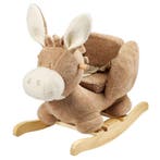 Hobbeldier ezel van teddy stof in beige – knuffelzacht en., Kinderen en Baby's, Speelgoed | Hobbelfiguren, Ophalen of Verzenden
