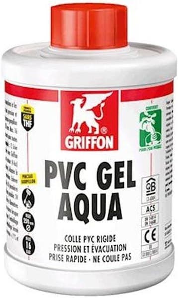 Pvc-lijm, druk/evac. gel griffon pot 1l met kwast, Ophalen of Verzenden, Gebruikt