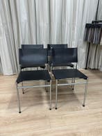 Spectrum SE06 | Refurbished | Zwart tuigleer | Set van 4, Zwart, Design, Ophalen of Verzenden, Zo goed als nieuw