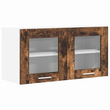 Wandkast Eiken/Wit | Tweedekansje | OP=OP, Huis en Inrichting, Kasten | Wandmeubels, Nieuw, Ophalen of Verzenden, Minder dan 150 cm