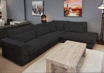 Hoekbank Terheijden - hoekbanken - Zwart, Nieuw, 150 cm of meer, Stof, 250 tot 300 cm