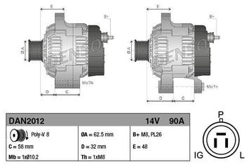 Alternator John Deere 90A, Zakelijke goederen, Agrarisch | Onderdelen | Banden, Velgen en Assen, Verzenden