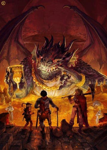 Kleury.art - [XL MATTE PAPER] The Hoard of the Dragon King