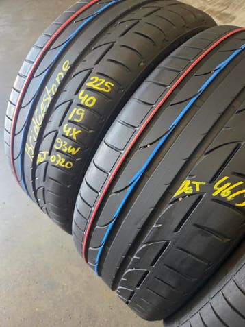 225/40/19 93Y BRIDGESTONE ZOMERBANDEN 7,3MM PROFIEL 4X, Gebruikt, Band(en), Personenwagen, Ophalen