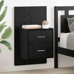 vidaXL Wandkastje 2 pcs Zwart Eiken 48,5 x 32,5 x 80 cm, Minder dan 45 cm, Verzenden, Nieuw, 70 cm of meer