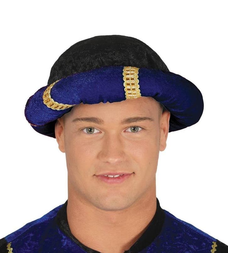 Blauwe tulband Sultan, Hobby en Vrije tijd, Feestartikelen, Nieuw, Ophalen of Verzenden