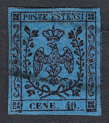 Italiaanse oude staten - Modena 1852 - Aquila estense en, Gestempeld