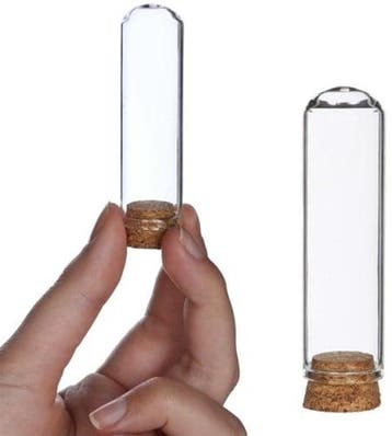 Mini dome Ø2 cm h.7 cm 12 stuks set stolpje met kurk, Ophalen of Verzenden, Nieuw