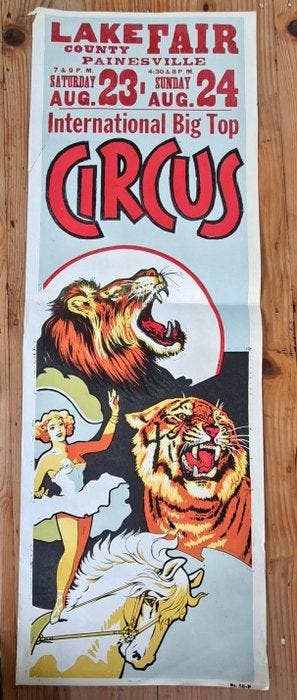 unknown - Vintage Circus poster - Painesville, Ohio - jaren